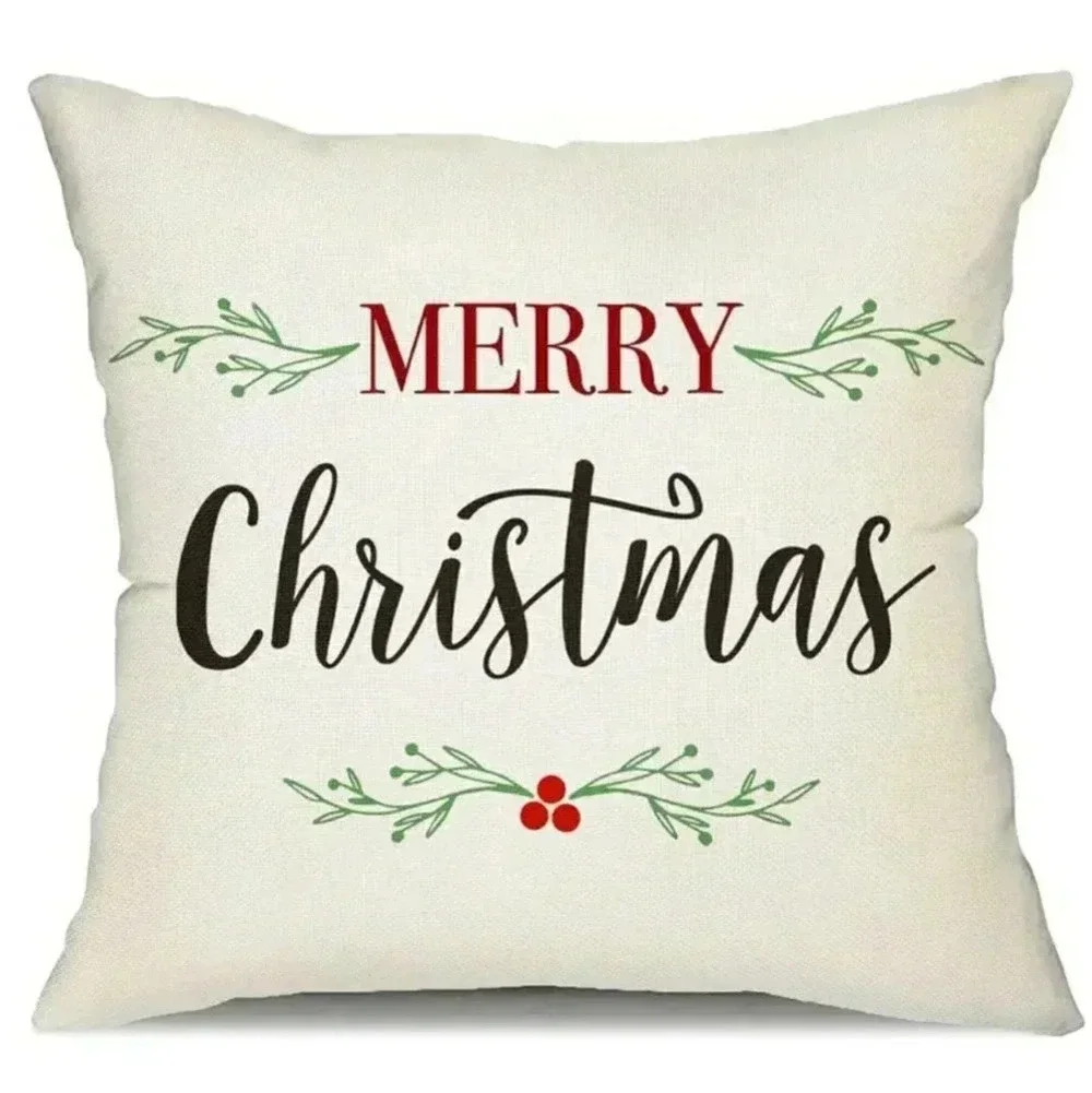 Merry Christmas Festival Holiday Toss Accent Pillow Cover Set Of 2